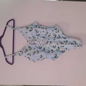 Dippin Daisy's Sustainable Swimwear Crisscross Floral Swimsuit Size 2X